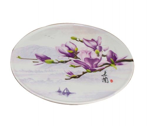 Set of 2 Elegant Pink flower Salver Placemats Fruits Candies Dishes