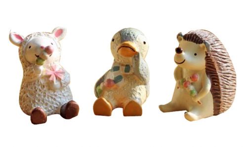 Set of 2 Small Animals Ornaments Emulational Small Decorative Items