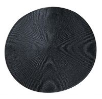 Set of 3 Durable Non-slip Place Mats Eat Mats Plastic Mats Black