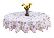 Elegant And Artistic Round Tablecloth Water And Oil Resistant Durable