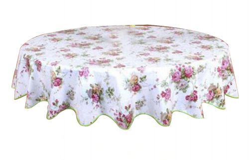 Elegant Flower Pattern Round Tablecloth Water Oil Resistant 180*180CM