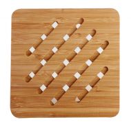 Set of 2 Square Healthy Bamboo Coasters Tablemat Heat-proof Mat