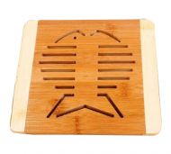 Set of 2 Lovely Creative Fish Shape Bamboo Coasters Tablemats