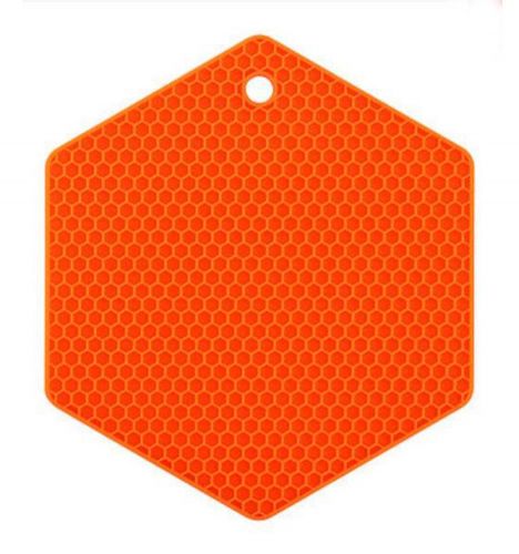 Set of 3 Creative  Honeycomb Pot Holders Durable Nonslip  Insulation Mats Orange