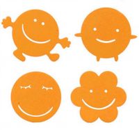 Set of 4 Lovely Smile Silicone Pot Holders  Insulation Mats Bowl Mats Cup Mats