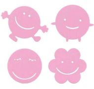 Set Of 4 Lovely Pink Smile Face Pot Holders Coffee Pads Insulation Mats