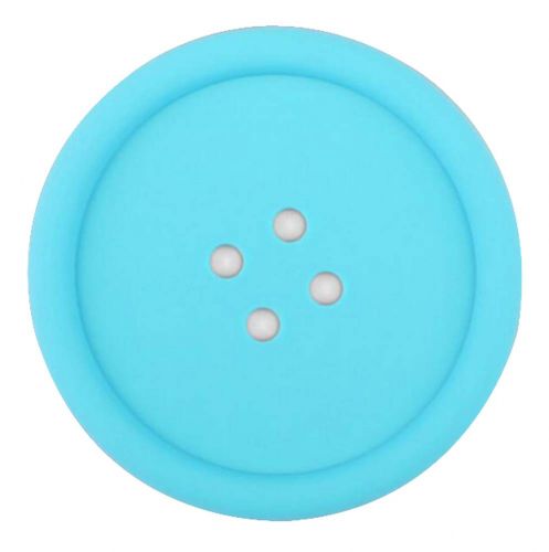 Set Of 4 Lovely Button shapes Pot Holders Coffee Pads Insulation Mats Blue