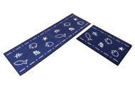 Set of 2 Elegant Cartoon Kitchen Mat Room Mat Bibulous Skidproof, Blue