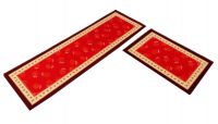 Set of 2 High-grade Durable Kitchen Mat Room Mat Bibulous Skidproof Red