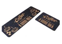 Set of 2 Lovely Coffee Pattern Bibulous And Skidproof Kitchen Mat Room Mat