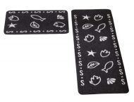 Set of 2 Elegant Lovely Fish Pattern Kitchen Mat Room Mat, Black