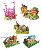 Set of 5 Beautiful Cute 3D House Garden Jigsaw Puzzle Children Puzzle Toys